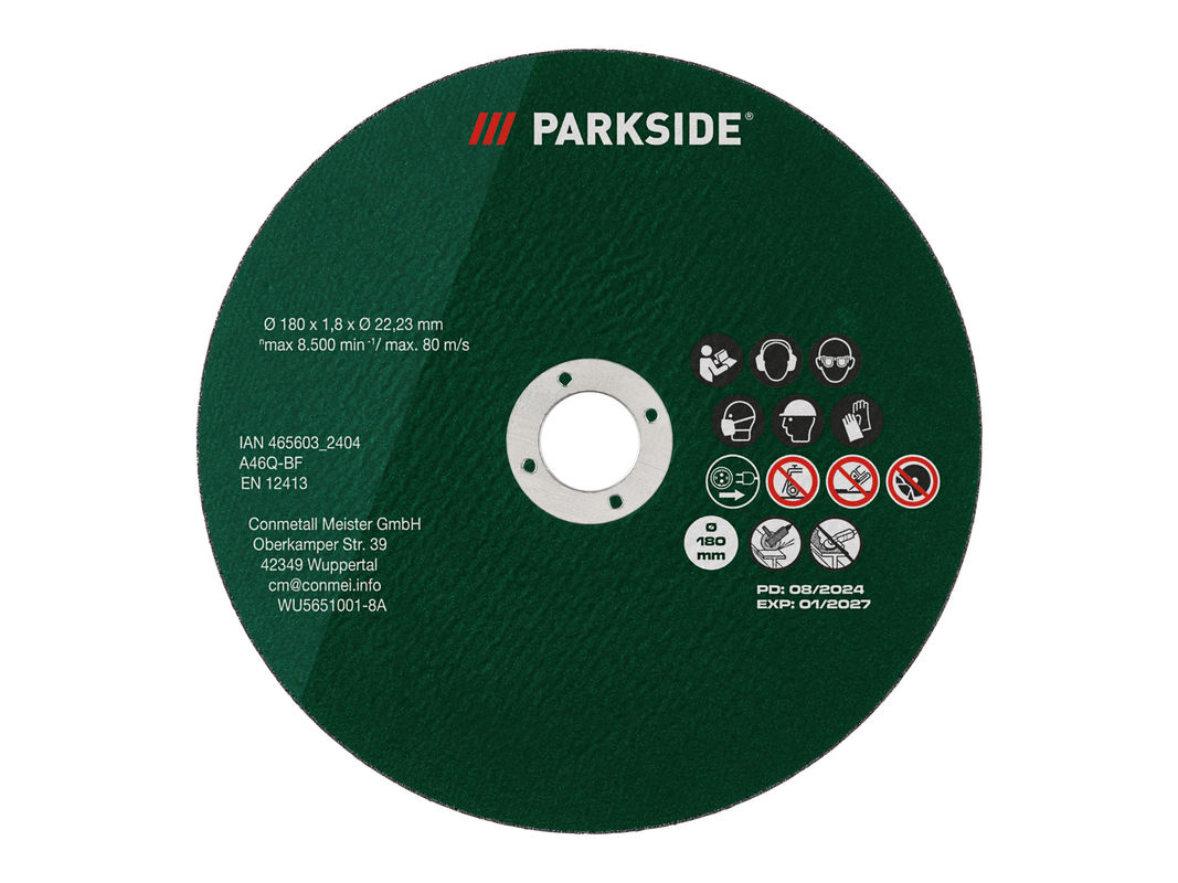 Parkside Trennscheiben für Metalltrennschneider aus Edelstahl, Grün, Durchmesser: 180 mm - Bild 2