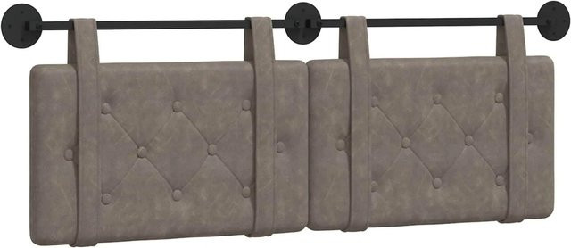 vidaXL Wandmontiertes Polsterpaneel in Grau mit Kunstleder-Optik, B/H/T: 130 x 55 x 5 cm - Bild 1