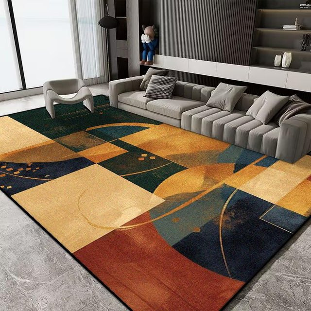 Karpetti Kurzflor Samtteppich in Multicolour, Waschbare Wohnzimmerteppiche im modernen Floral-Design, B x T: 200 x 230 cm - Bild 1