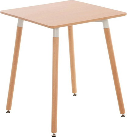 DELUKE Esstisch HILDA quadratisch in Buche Natur Braun B/T/H: 60 x 60 x 70 cm