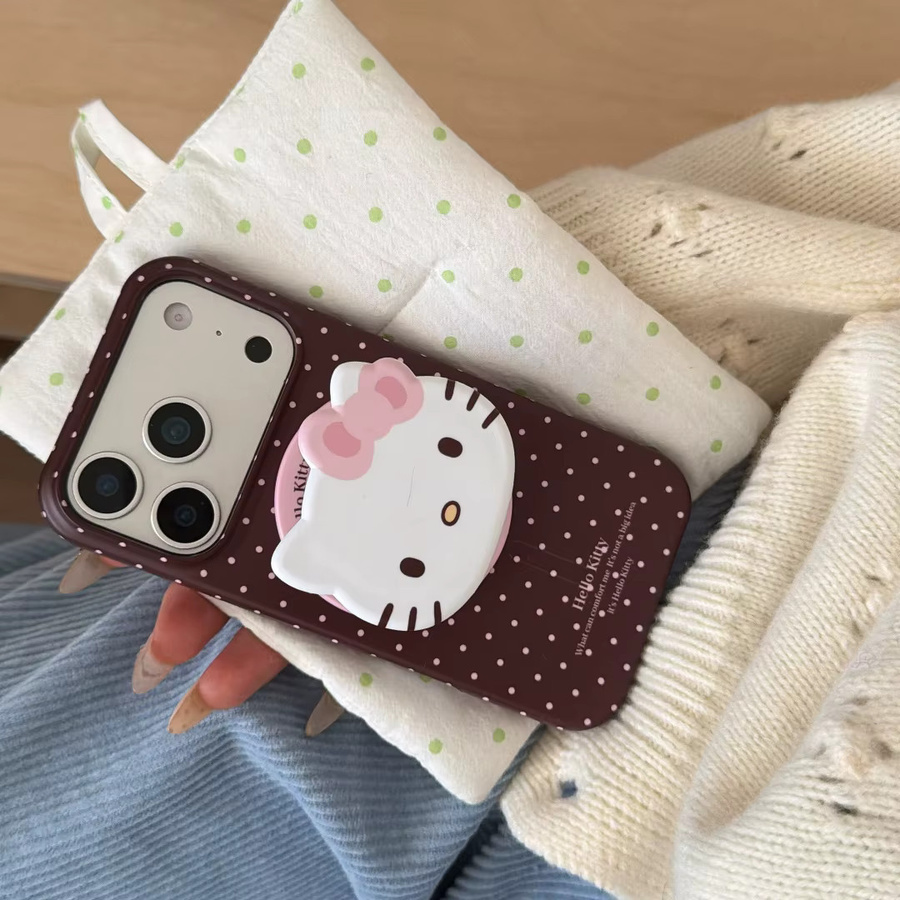 Sanrio Hello Kitty Magnetische Handyhülle mit Polka Dot Design und Ständer für iPhone 17 16 15 Pro Max inklusive MagSafe Unterstützung - Bild 2