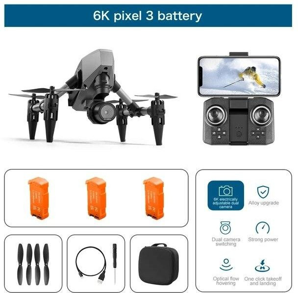 LYZRC XD1 Mini Drohne mit 8K Dual-Kamera, 5G WIFI und Hindernisvermeidung, Quadcopter in Schwarz mit 3 Akkus - Bild 1