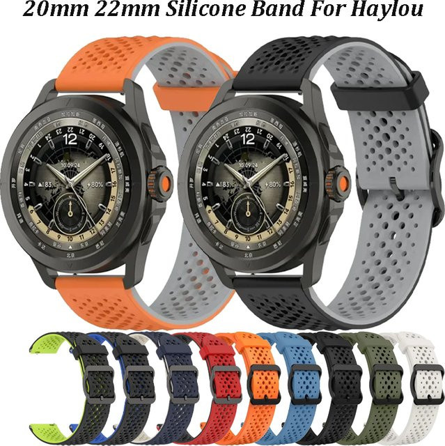 Haylou Uhrenarmband Silikon, 20mm 22mm, Schwarz, Unisex - Bild 1