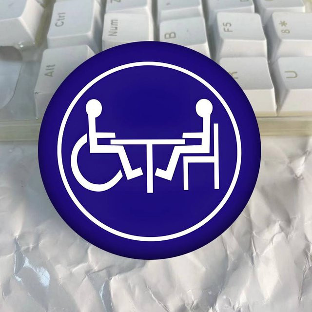 Anstecknadel Paraplegie-Freundschaftsanhänger, rund, bunt, Unisex - Bild 1