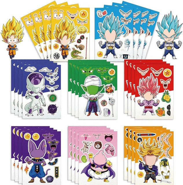 Bandai Dragon Ball Son Goku Gesichtszusammenbau Puzzle-Sticker, bunt - Bild 1