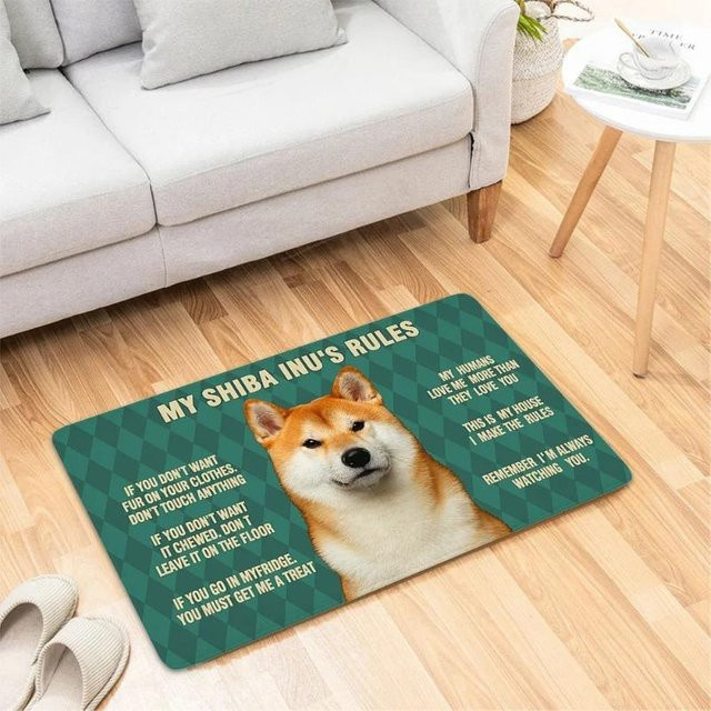 Rutschfeste Fußmatte mit Dobermann Hundebild und lustigem Spruch für deine Heimdekoration B/B: 30 x 50 cm - Bild 1