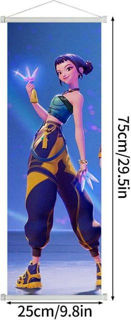Binchi Outdoor Equipment Anime K-Pop Dämonenjägerin Wandposter Rumi Mira Zoey Rollbild Wanddeko Multicolor - Bild 1