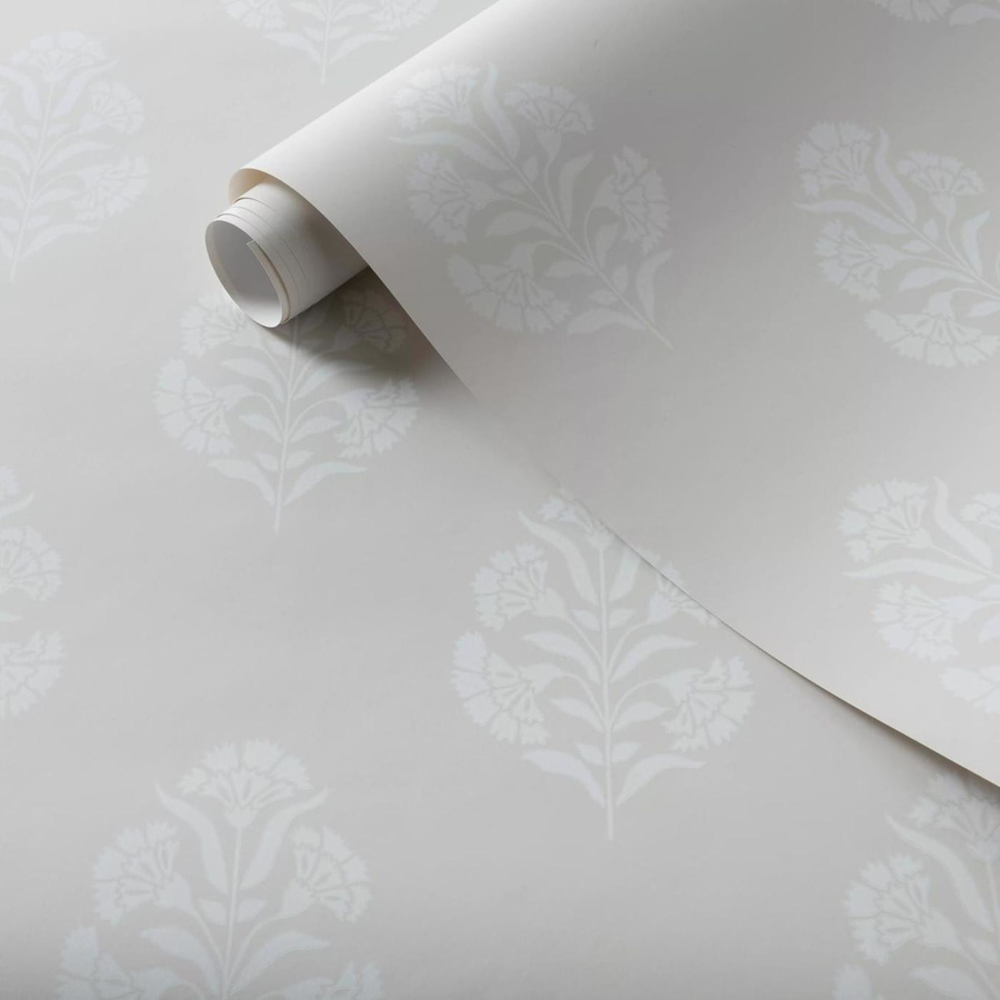 Clarke & Clarke Tapete Standen in Natural mit floralem Botanical-Design, Farbe: Beige und Weiß, Vlies-Tapete, matt - Bild 1