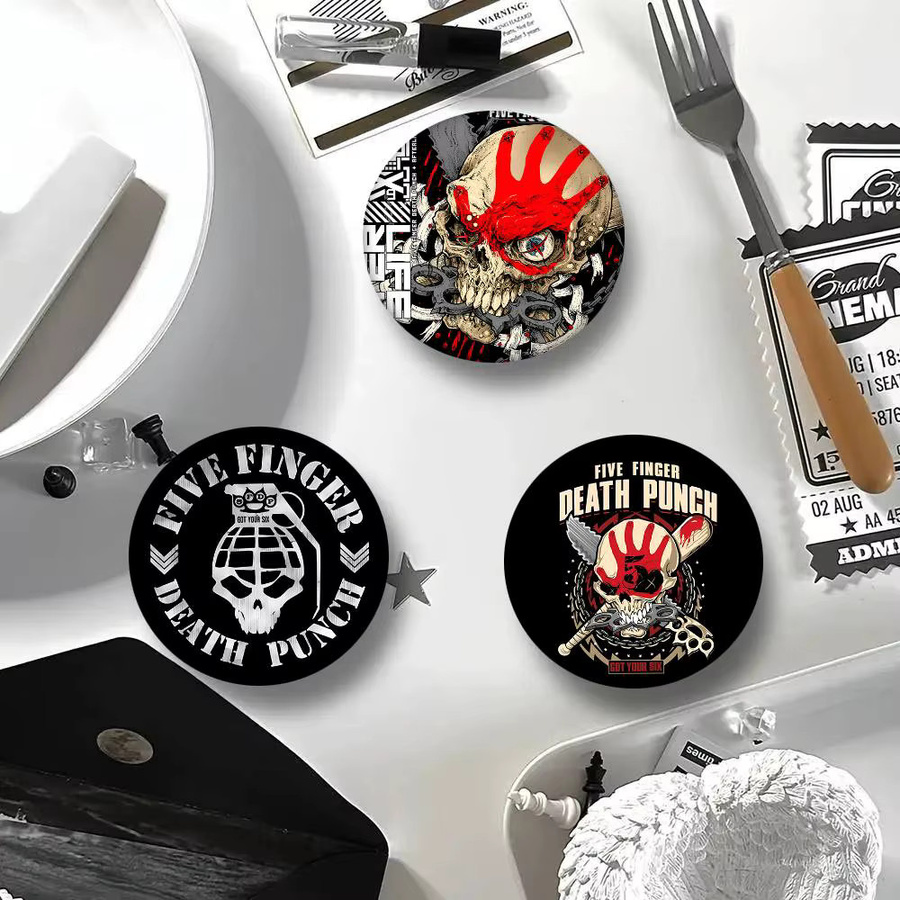 Brosche F-Five Finger Death Punch Band Cartoon-Stil, Emaille-Pin - Bild 5