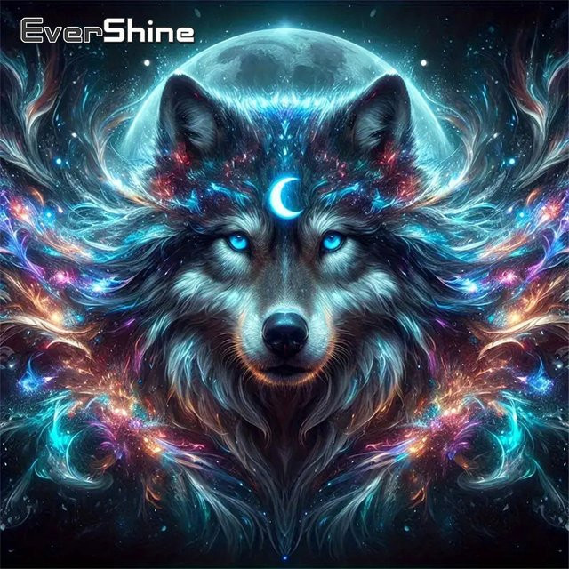 Evershine Diamant Mosaik DIY Set Wolf Wanddekoration in Mehrfarbig - Bild 1