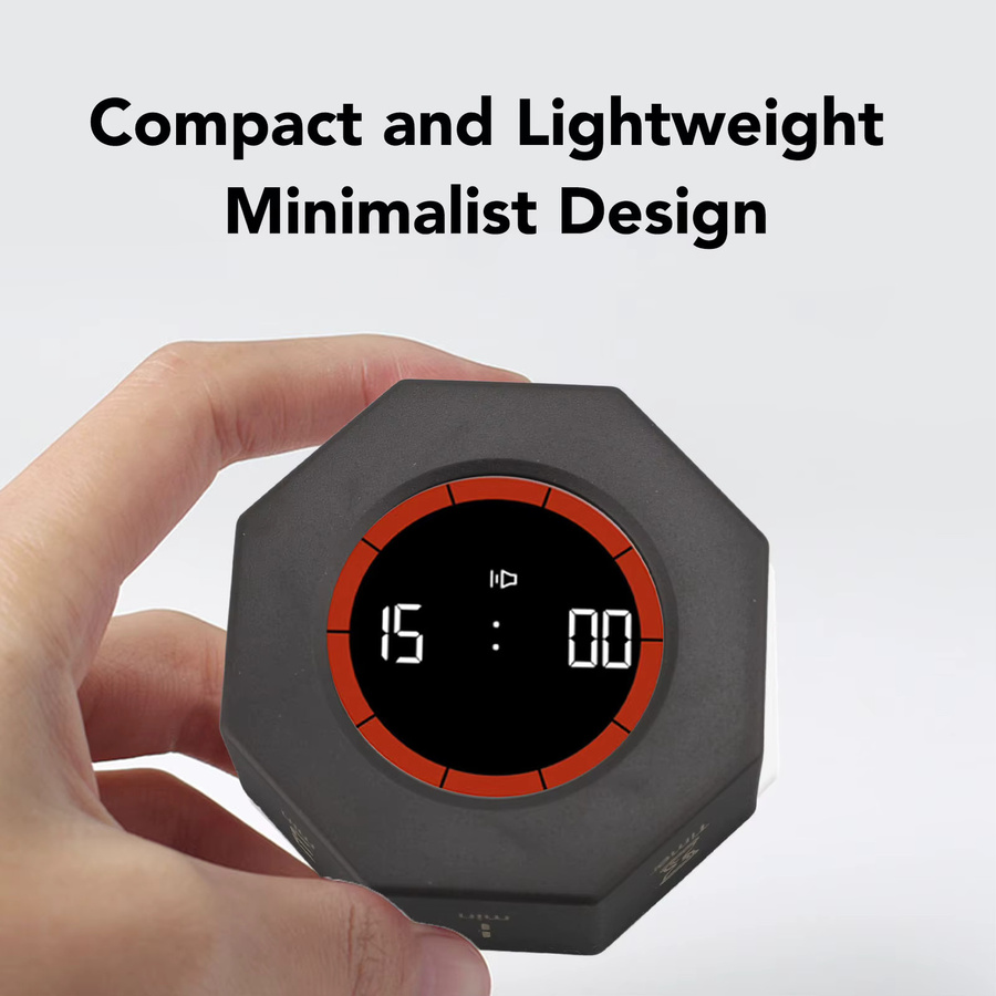 TOPINCN Octagon-Timer Schreibtisch-Produktivitäts-Timer-Würfel mit G-Sensor für Studium und Arbeit in Schwarz oder Weiß - Bild 3