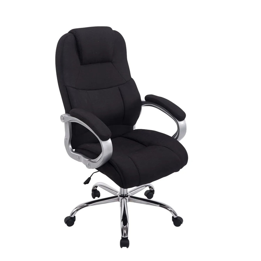 Ergonomischer Bürostuhl DELUKE SYDNEY in Schwarz mit Stoffbezug und Chromgestell, H x B x T: 113 x 66 x 70 cm - Bild 2
