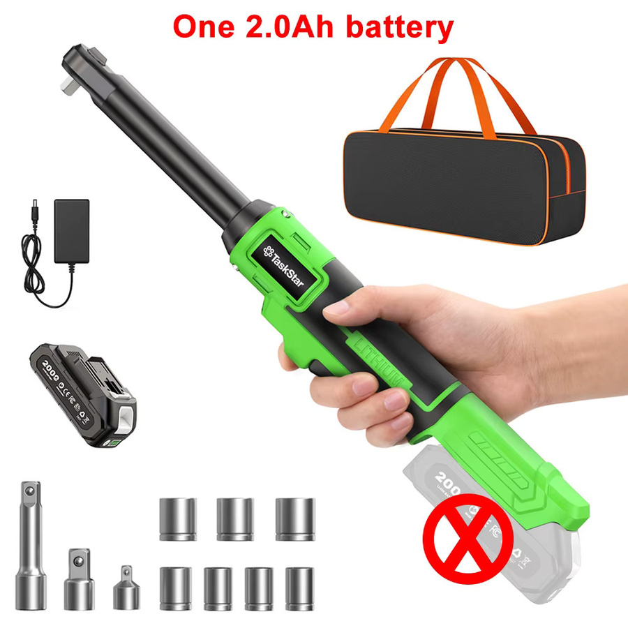 TaskStar Akku-Ratschen-Schraubenschlüssel-Set in Grün, 3/8 Zoll, 70 N·m, kompatibel mit Makita-Akkus - Bild 6