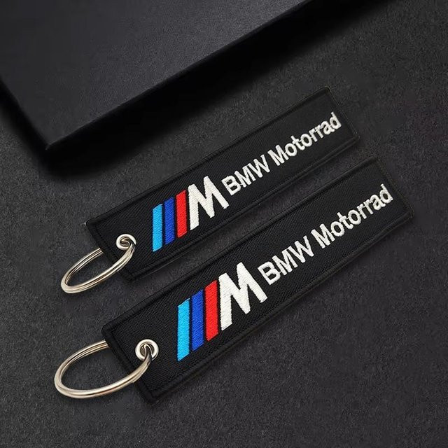 BMW Schlüsselanhänger, gewebtes Etikett Nylon, schwarz, Unisex - Bild 1