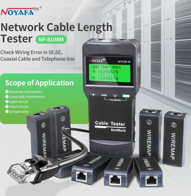 NOYAFA NF-8108M Netzwerkkabeltester mit Kabeltracker und Kabelfehlerfinder in Schwarz - Bild 1