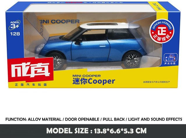 Cca Diecast Bmw Mini Cooper, Modellauto, 1:28, mit Licht und Sound, ab 4 Jahren - Bild 1