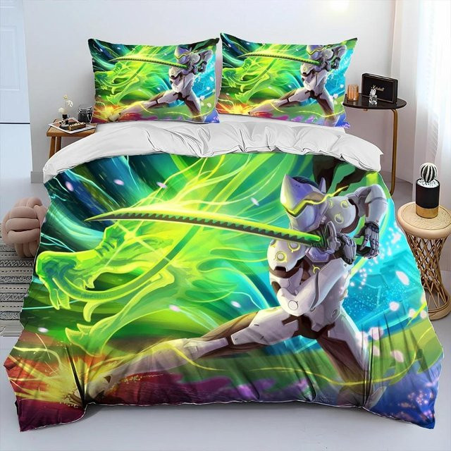 Bettwäsche-Set Overwatch DVA 3D Design von Binchi Outdoor Product, bestehend aus Bettbezug und Kissenbezug, Mehrfarbig, B/H: 133 x 70 cm - Bild 1