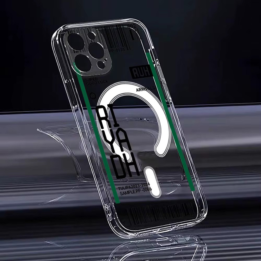 Magnetische transparente Handyhülle für Apple iPhone 12 bis 17 Pro Max Plus mit Ladefunktion in Schwarz und Transparent - Bild 4