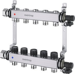 Oventrop Heizkreisverteiler Multidis SF 12 Kr. aus Edelstahl in Silber mit integriertem Ventil für thermische und elektrische Regelung - Bild 1