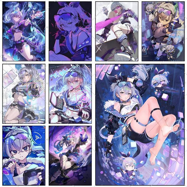 Silver Wolf Poster Bilibili Wandbild als selbstklebender wasserfester Aufkleber in Multicolor, Rechteckig - Bild 1