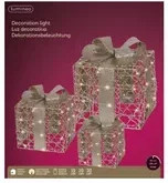 LUMINEO Lichtfigur Geschenkschachtel in Gold für Weihnachten und Advent, B/T/H: 30,0 x 20,0 x 15,0 cm - Bild 1