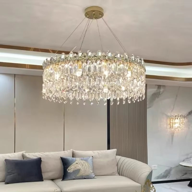 TAONUANSHU Moderne Kristall Pendelleuchte mit LED in Transparent und Warmweiß für Wohnzimmer und Hotels - Bild 2