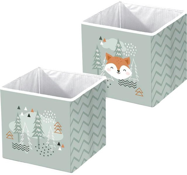 Baby Best Aufbewahrungsbox grün, faltbar, B/T/H: 30 x 30 x 30 cm - Bild 1