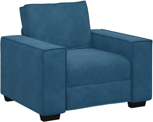 vidaXL Sessel Blau aus Samt mit Armlehnen B/T/H: 100 x 78 x 84 cm - Bild 1