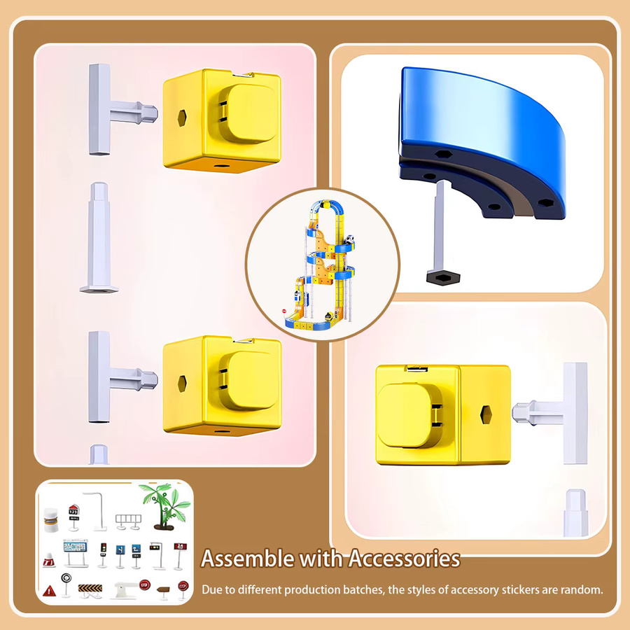 DSUE DIY elektrisches magnetisches Gleis-Set, STEM-Bauspiel, 100-teiliges Set - Bild 3