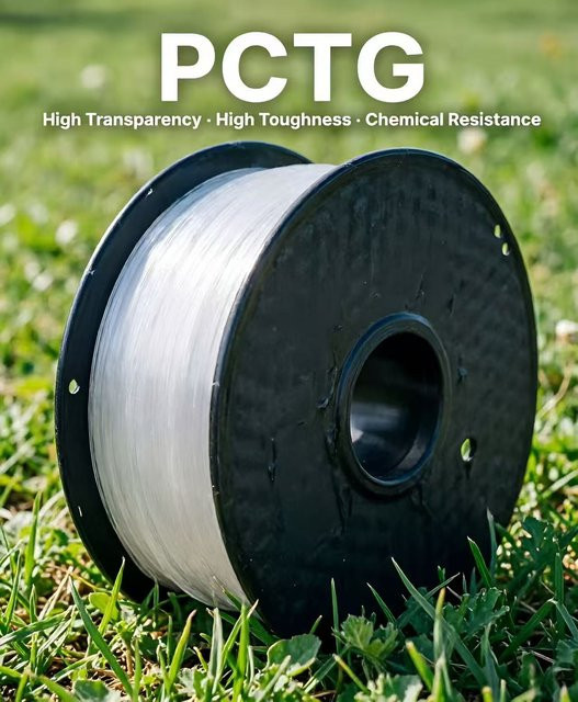 GIOIO PCTG 3D-Drucker-Filament für FDM, Durchmesser: 1,75 mm, Farbe: transparent, Gewicht: 1 kg - Bild 1