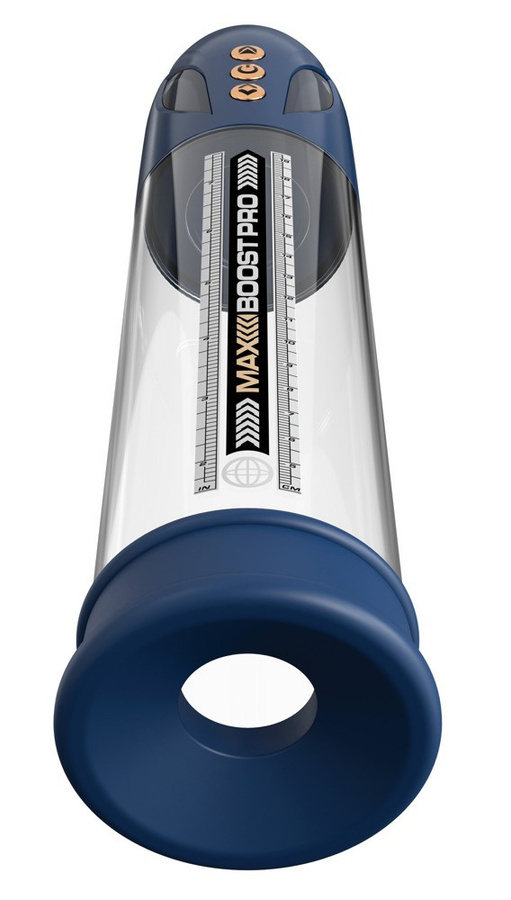 Pump Worx Penispumpe Max Boost Pro Flow mit automatischer Saugkraft in Transparent Blau - Bild 3