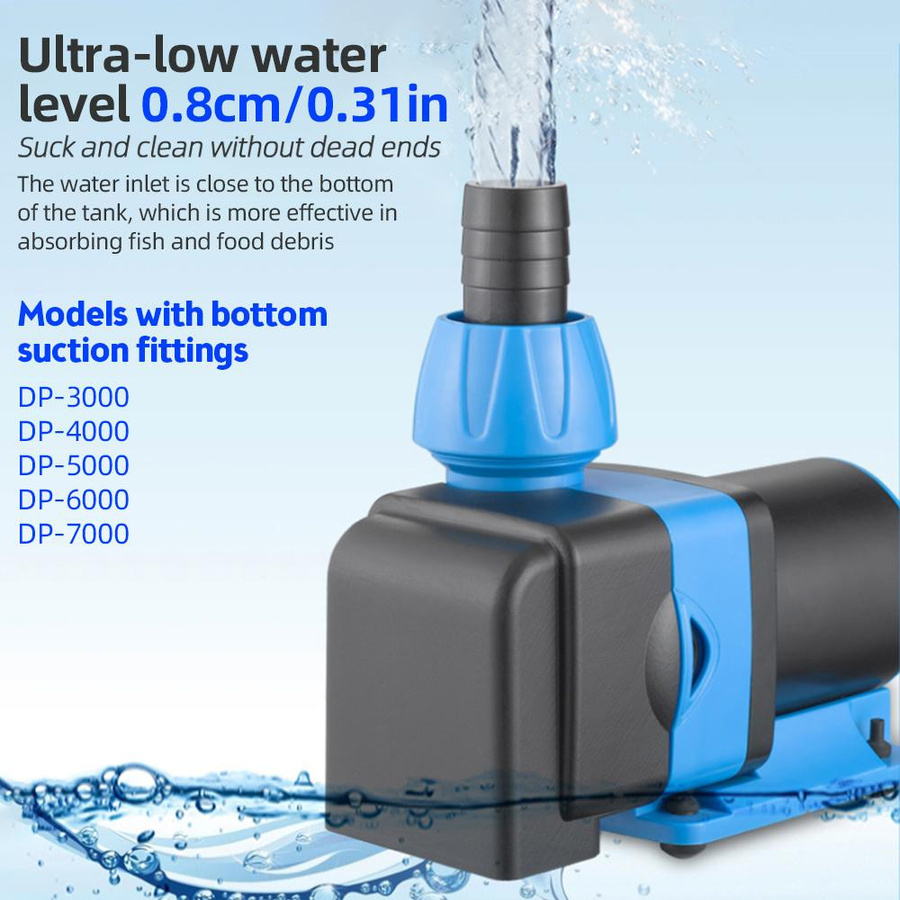 aimo Tauchwasserpumpe DP6000 mit variabler Frequenz und Sinuswellentechnologie, ultraleise Gleichstrom-Wasserpumpe, schwarz - Bild 6
