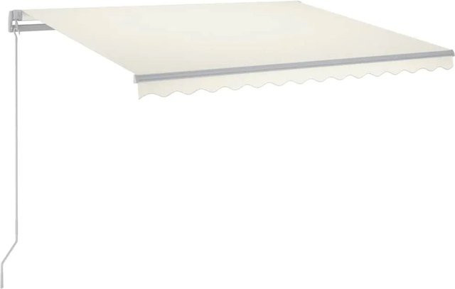 vidaXL Markise manuell einziehbar mit LED aus Aluminium und Polyester, Farbe: Creme, B x H: 300 x 250 cm - Bild 1