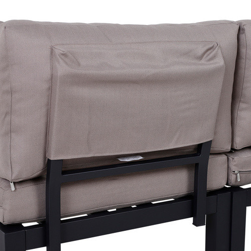 Outsunny Gartenmöbelset 3-teilig aus Aluminium in Grau mit Schaumstoff und Polyester Polstern, B/T/H: 74 x 164 x 69 cm - Bild 6