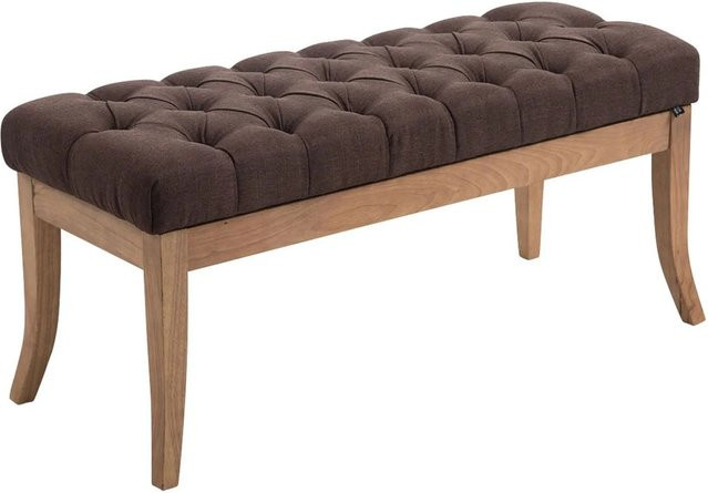 DELUKE Sitzbank CANNES Polsterbank im Chesterfield-Design, Farbe Braun, B/T/H: 100 x 38 x 46 cm - Bild 1