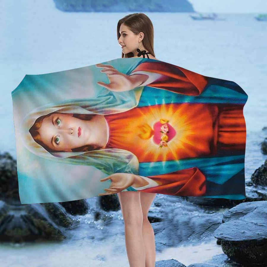 Ka Chen Muda Christliches Mikrofaser Strandtuch Jungfrau Maria, Breite: 30 cm, Höhe: 60 cm - Bild 2