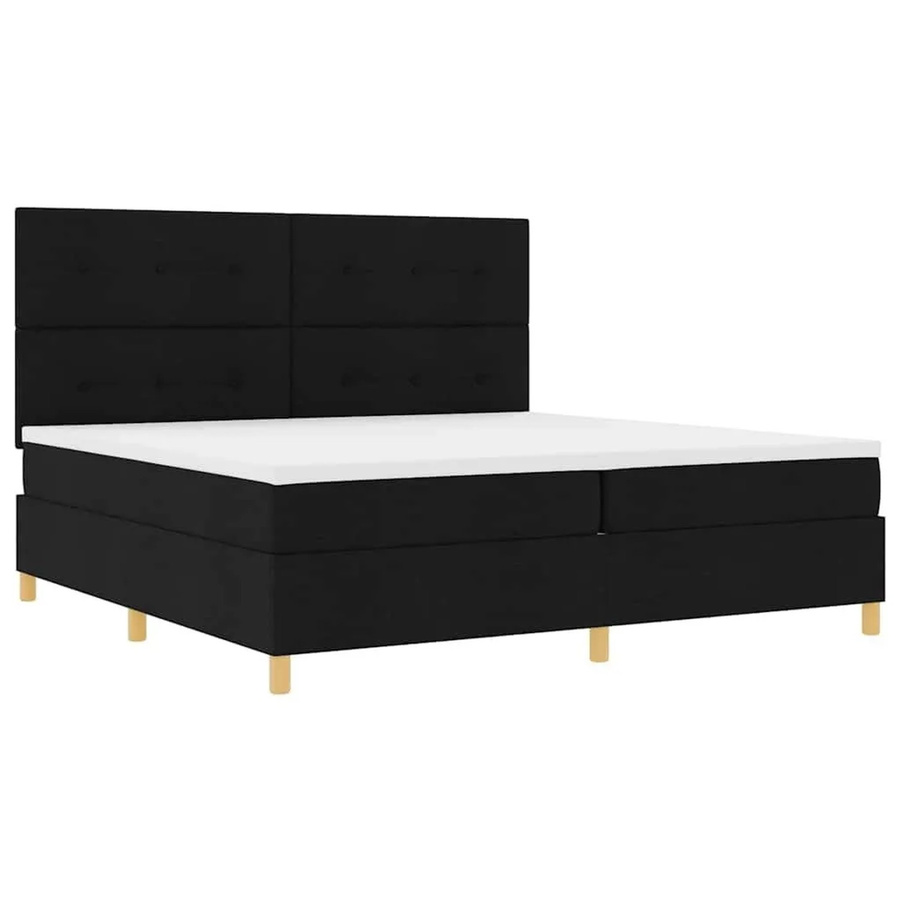 vidaXL LED Boxspringbett mit Matratze Schwarz Stoff B/T/H: 200 x 200 x 28 cm - Bild 2