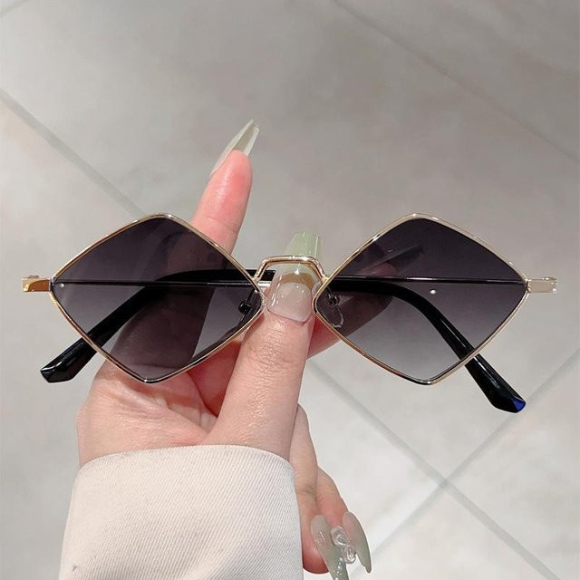 Aoron Glasses Sonnenbrille, Metall, hexagonal, Vollrand, Unisex, grau - Bild 1