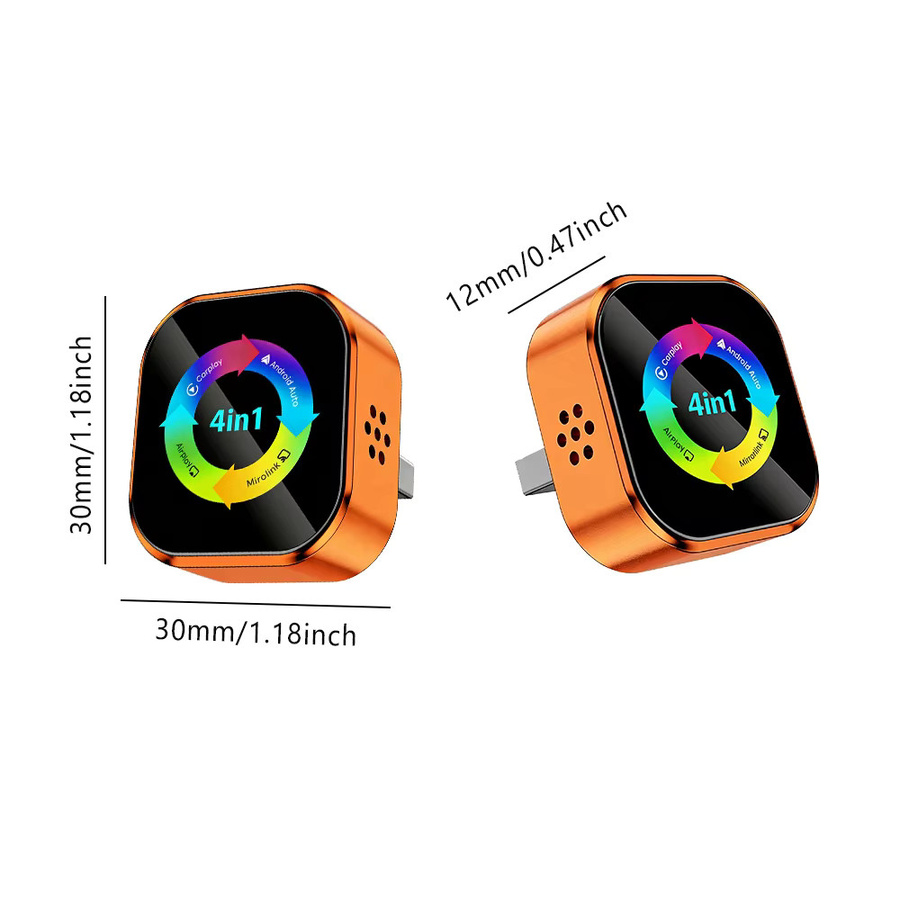 CarRocket 4-in-1 Wireless Adapter für CarPlay, Android Auto und AirPlay mit Mirror Link und Bluetooth in Orange für Volvo, Benz, MG und Kia - Bild 7