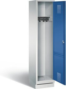 C+P Garderobenschrank Evolo mit Front in Enzianblau und Korpus in Lichtgrau, H x B x T: 180 x 42 x 50 cm - Bild 1