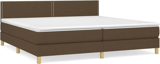 vidaXL Boxspringbett Hybrid mit Matratze Dunkelbraun B/T: 200 x 200 cm - Bild 1
