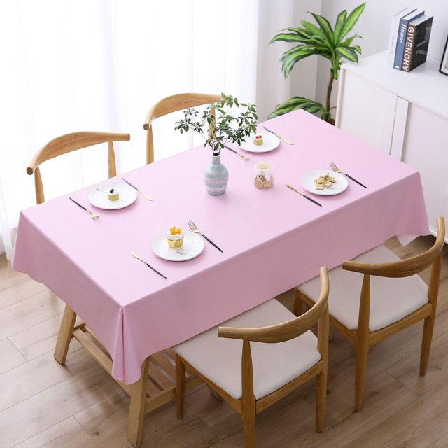 Wasserdichte PVC-Tischdecke von For Future in Rosa, rechteckige Tischmatte, B/T: 140 x 200 cm - Bild 1