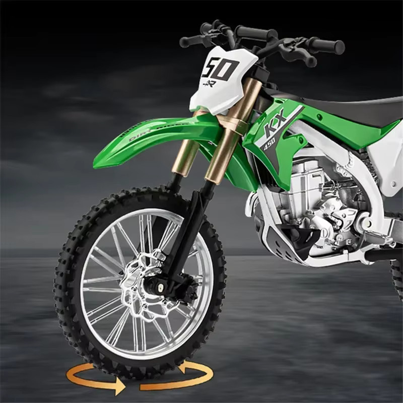 Double Horses KX450 Rennmotorrad Modell, 1:12, Metall, Grün - Bild 2