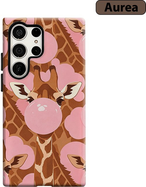 Giraffe Bubble Fun Handyhülle für Samsung Galaxy S26 S25 S24 S23 Ultra Plus, stoßfeste Doppelschicht Rückabdeckung, mehrfarbig - Bild 1