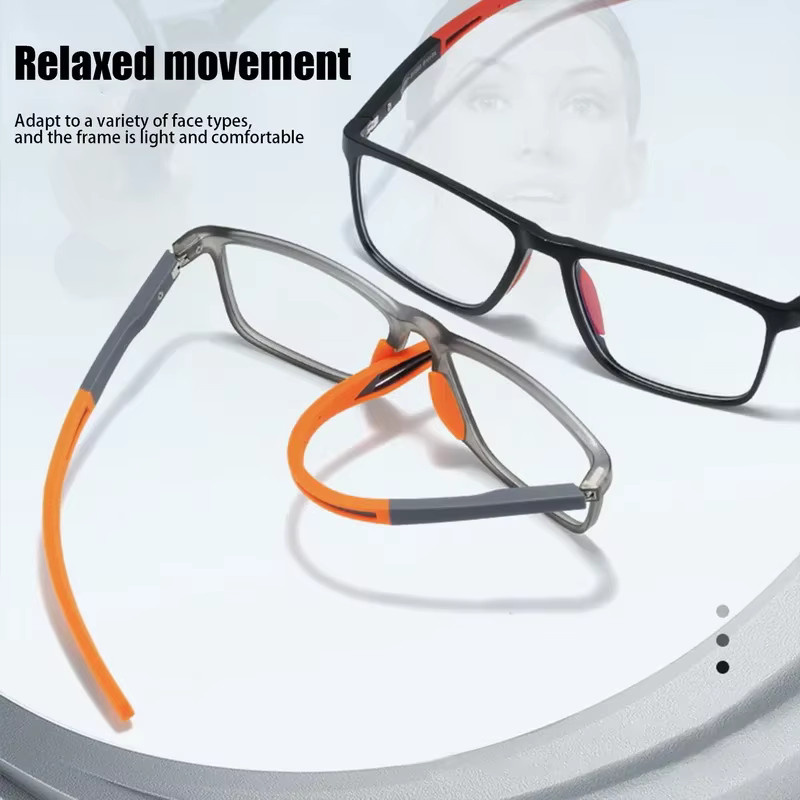 Unisex Korrektionsbrille, Vollrand, rechteckig, Silikon, Kunststoff - Bild 1