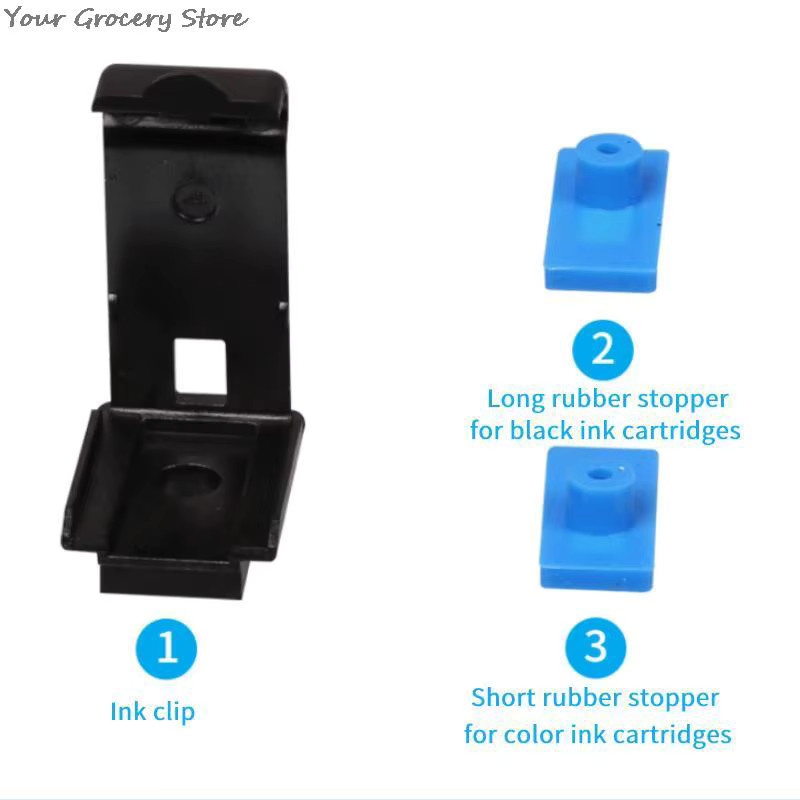 HP Tintenpatronen Nachfüllset mit Werkzeug-Clip für Drucker-Modelle 121 122 140 141 300 301 302 21 22 61 650 652 - Bild 1