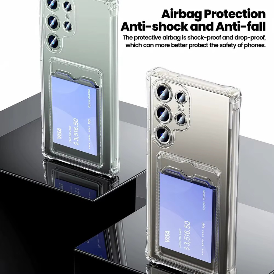 Toocki Transparente Silikon Handyhülle mit Taschenhalter für Samsung Galaxy S24 S23 S22 S21 Plus Ultra - Bild 2