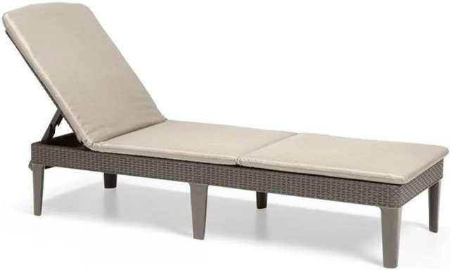 Sonnenliege Keter Jaipur in Beige mit verstellbarer Rückenlehne und Rattangeflecht-Optik - Bild 1