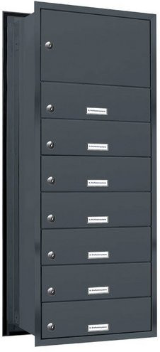 AL Briefkasten für 7 Parteien, Mauerdurchwurf, grau, B/H/T: 153,508 x 103,5 x 48,0 cm - Bild 1