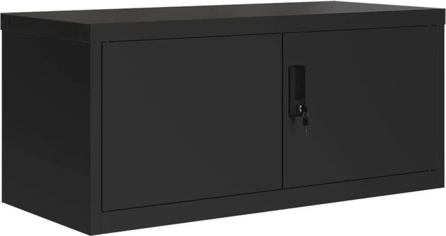 vidaXL Aktenschrank aus Stahl in Schwarz, modern mit Schloss, B/T/H: 90 x 40 x 40 cm - Bild 1